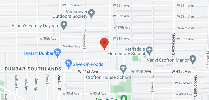 map of 3335 W 39TH AVENUE